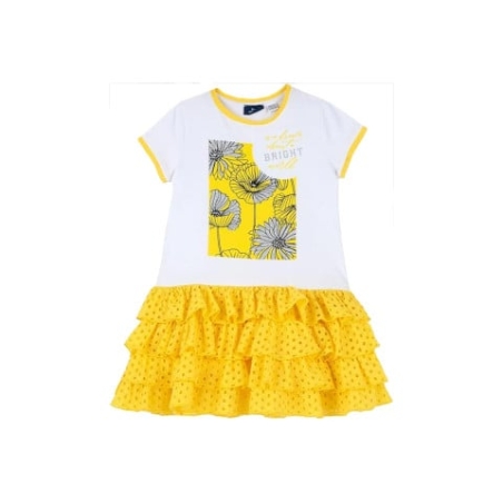 CHICCO Girls Dress White/Yellow