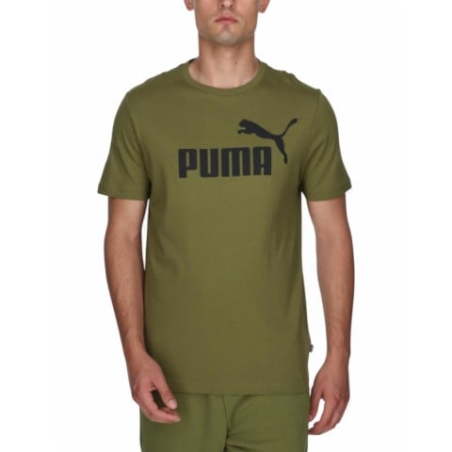 PUMA Essentials Logo Tee Olive Green