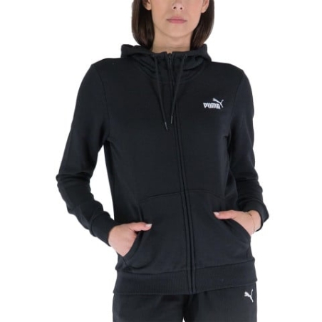 PUMA Essentials+ Embroidery Full-Zip Hoodie Black