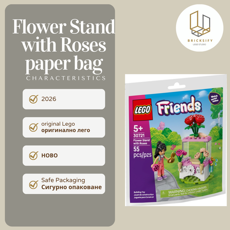 Flower Stand with Roses paper bag