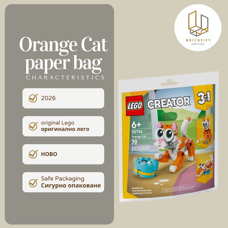 Orange Cat paper bag