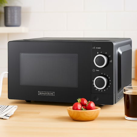 Микровълнова фурна Royalty Line RL-MWO-3818 BLACK, 20L, 700W за бързо и удобно готвене