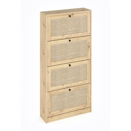 Шкаф за обувки с 4 врати 80/166 артисан/рафия