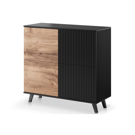 Комод RANDOM KM-2 дъб вотан/черно