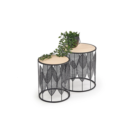 Комплект 2 холни маси FOLLA кръгли - 2 цвята