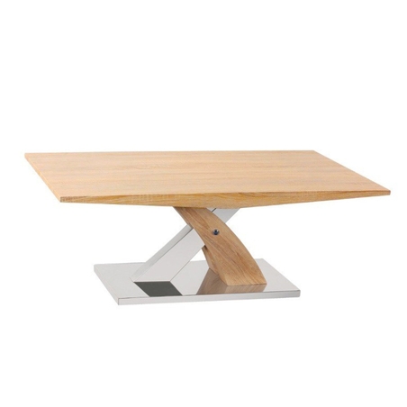 Холна маса SANDOR SMALL 2 - златен дъб/бяло/хром