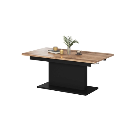 Холна маса BUSETTI - разтегателна - дъб вотан/черно мат