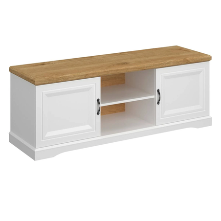 ТВ шкаф RIVA SZFK RTV 2D - бяло/дъб харбор