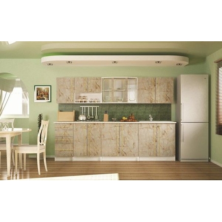 Кухня ALINA 2.60м тъмен мрамор/плот карара