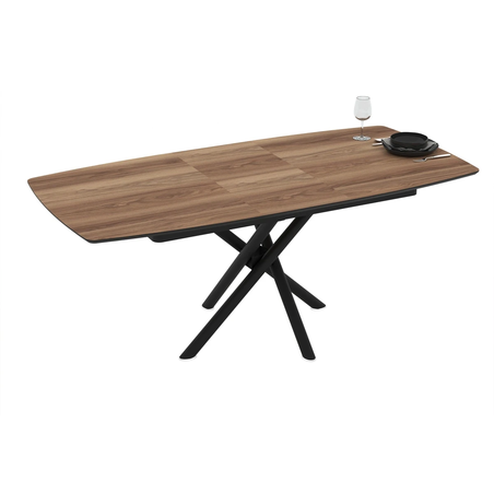 Трапезна маса KATRIN разтегателна - орех/черно