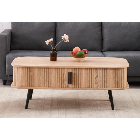 Холна маса ALICIA -  травентин/черно