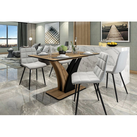 Трапезна маса NEPTUN разтегателна - дъб артисан/черно