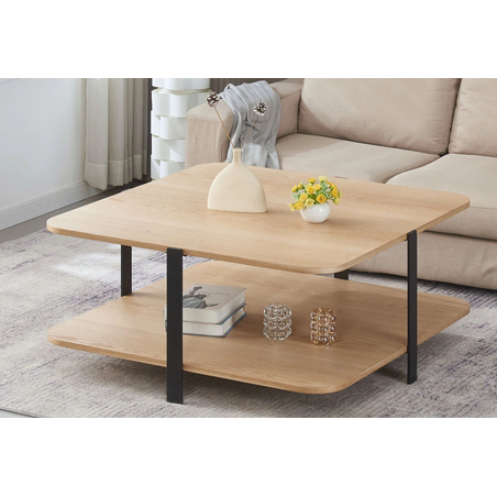 Холна маса KEISY - натурален дъб/черно