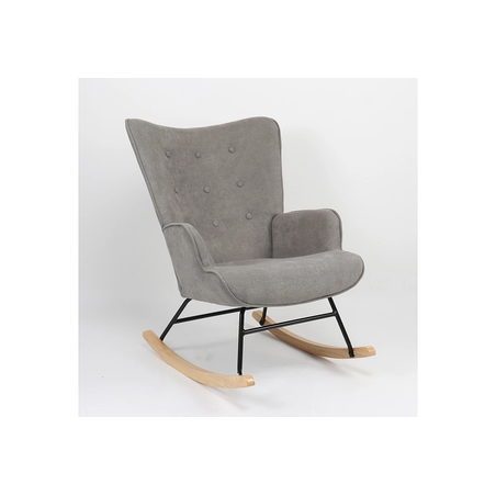 Люлеещ фотьойл ELIOT - сиво/натурално