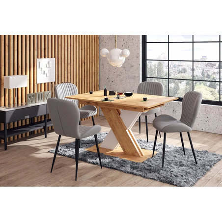 Трапезна маса XARELTO разтегателна - дъб ланселот/бяло