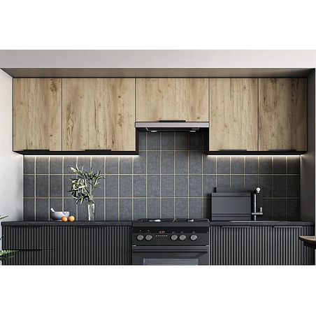 Кухня EMMA 2.40 карбон/дъб артисан/черно