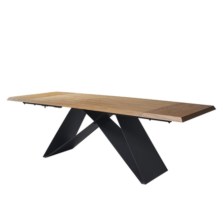 Трапезна маса GRIGOR разтегателна - орех/черно