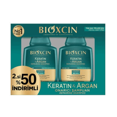 BIOXCIN Възстановяващ шампоан с кератин и арган, 2 броя по 300мл.