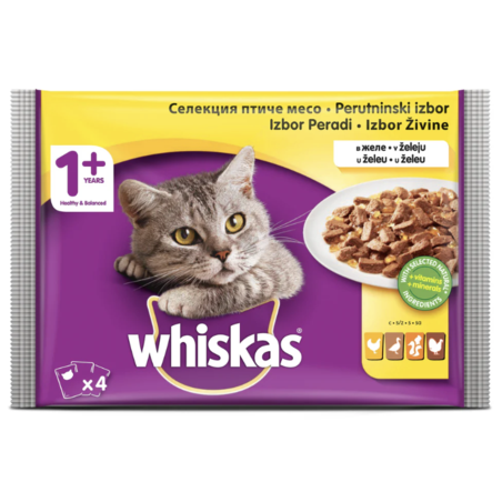 Whiskas Pouch Poltry Mix - с месо от птици в желе - 12х85 гр