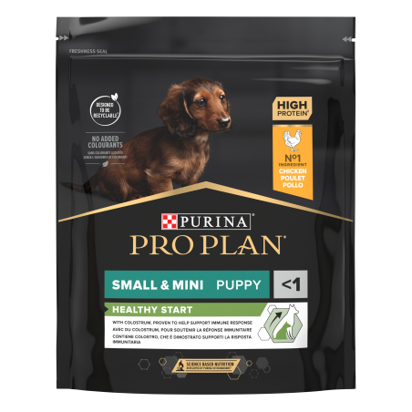 PURINA® PRO PLAN® Small & Mini Puppy HEALTHY START за малки кученца от дребни и мини породи, суха храна, с високо съдържание на пиле, 700 гр