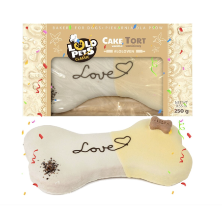 Lolo Pets торта „Love“ за кучета – 250 гр, ванилия