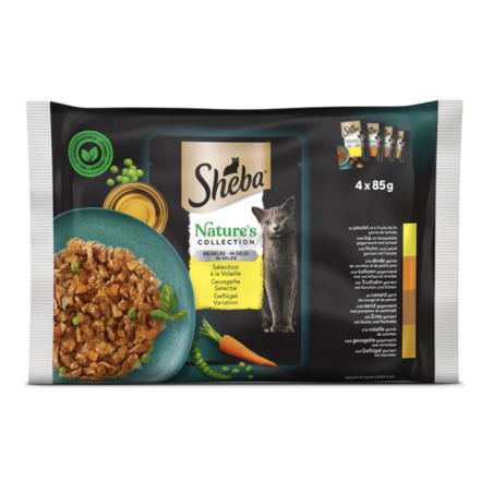 Sheba Natures Collection Poultry - пълноценни паучове за котка с птиче 4 х 85 гр