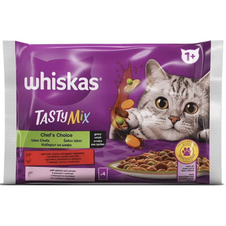 Whiskas Tasty Mix пауч избор на готвача, 4х85 гр