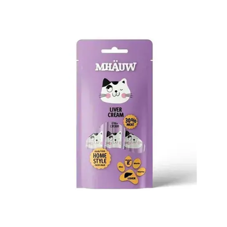 Кремообразно лакомство за котки с вкус на дроб MHAUW, 80 гр
