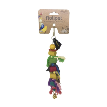 Играчка за едри папагали – дървени цилиндри, 20 × 2 × 2 см