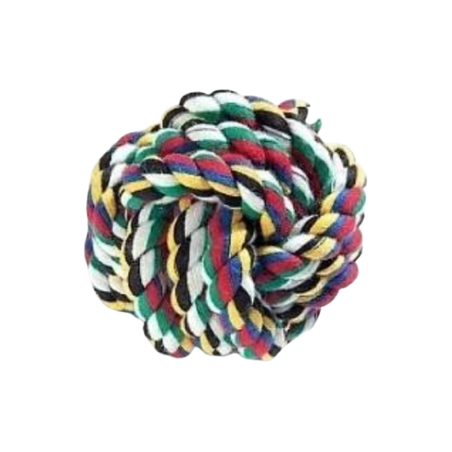 Играчка за куче – плетена твърда топка от въже, 7 см