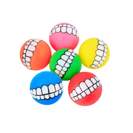 Играчка за кучета – гумена топка „Усмивка със зъби“