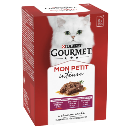 GOURMET MON PETIT Фини късчета в сос - с говеждо, телешко и агне (6x50гр)