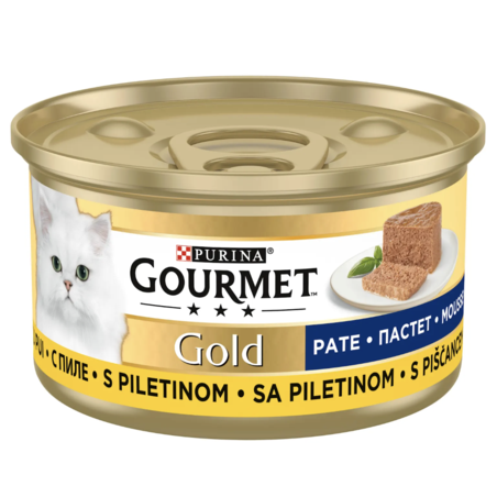 PURINA® GOURMET® Gold Котки в зряла възраст, Пастет, Пиле, Мокра храна, Консерва, 85 гр