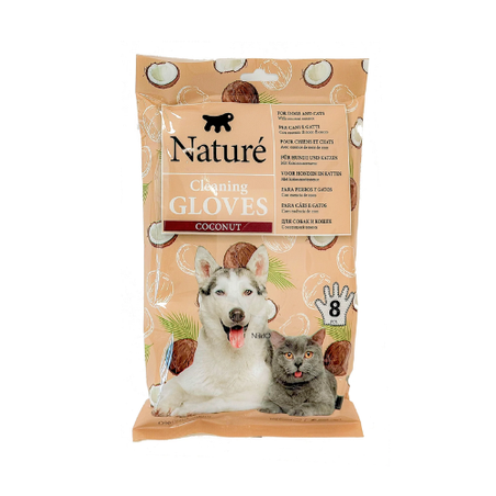 Ferplast Naturé Coconut – ръкавици за почистване на кучета и котки с кокос (8 бр.)