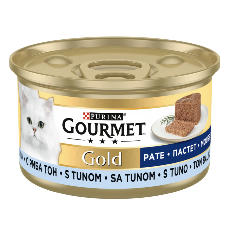 PURINA® GOURMET®  Gold Котки в зряла възраст, Пастет, Риба Тон, Мокра храна, Консерва, 85 гр
