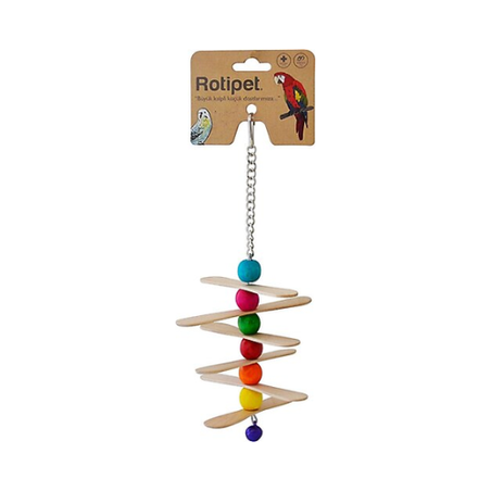Играчка за папагали – дървена, 24,5 × 9,5 × 2 см