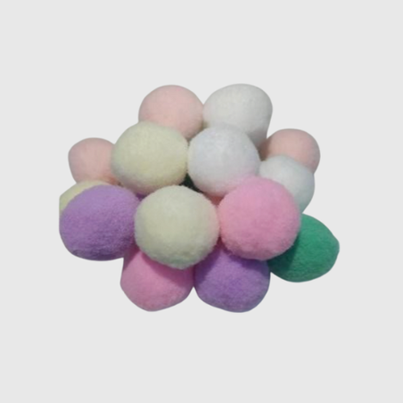 Играчка за коте – пухкави меки топчета, 2 см, 20 бр./опаковка