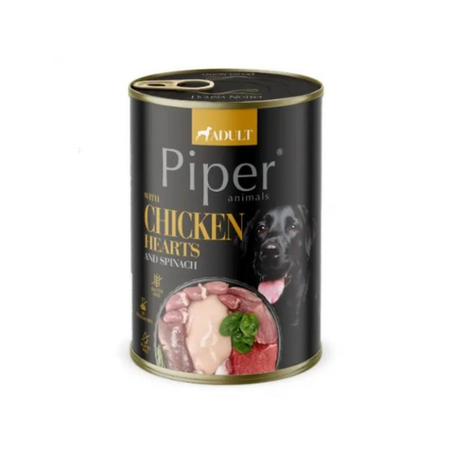 Piper Adult Chicken Hearts & Brown Rice - консерва с пилешко, 400 гр