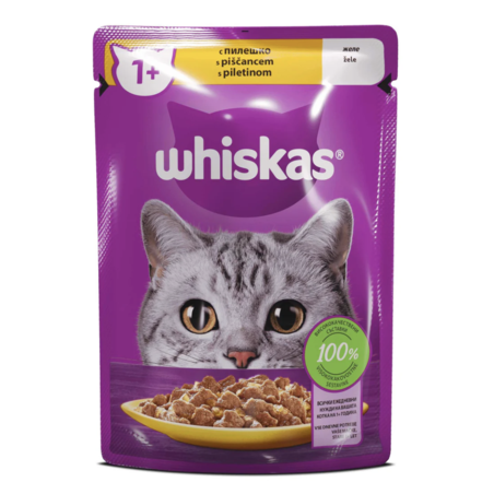 Whiskas Pouch Chicken - с пилешко месо в желе 85 грама