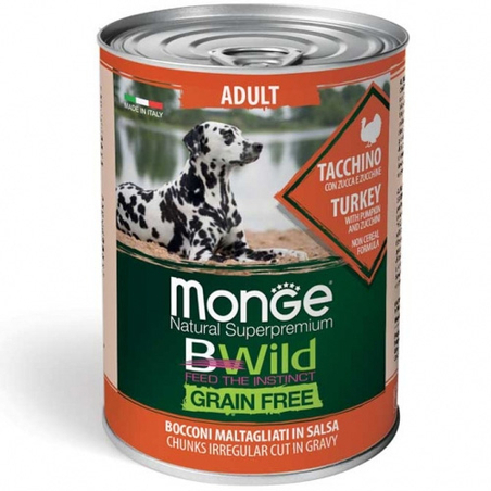 Monge BWILD Grain Free – Turkey with Pumpkin and Zucchini – Adult, пуешко с тиква и тиквички