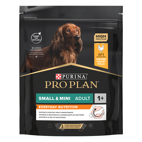 PURINA® PRO PLAN® Dog Small & Mini Adult EVERYDAY NUTRITION за кучета в зряла възраст от дребни и мини породи, суха храна, с високо съдържание на пиле, 700 гр