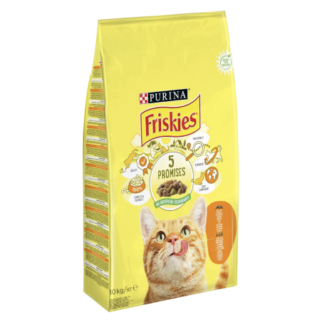 PURINA®FRISKIES®  за котки в зряла възраст, Пиле и Зеленчуци, суха храна