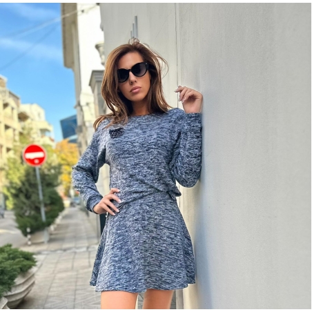 Ежедневен сет от 2 части – Синьо-сив меланж