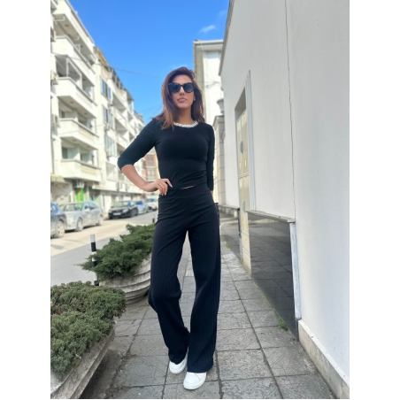 Ежедневен рипсен сет от 2 части – Черен