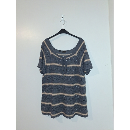 Плетена блуза с къс ръкав Rainbow 0779