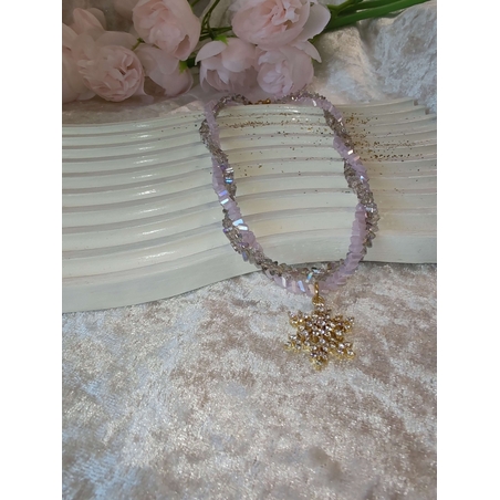 Колие с 3Д висулка снежинка