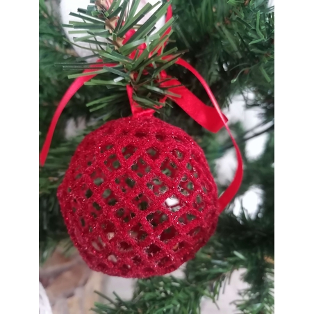 Коледна топка червена