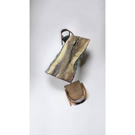 ръчно изработена прозрачна епоксидна маса от орех – 200/100 см