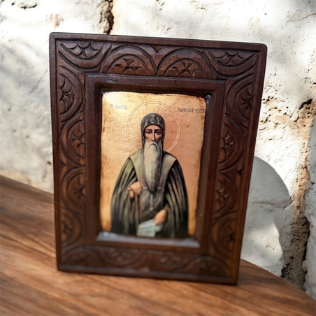 Икона на Свети Йоан Рилски Чудотворец – резбована дървена рамка