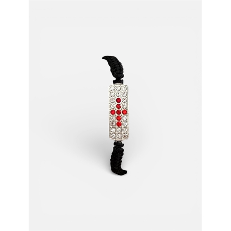 Православна гривна с кристален кръст – черен регулируем шнур